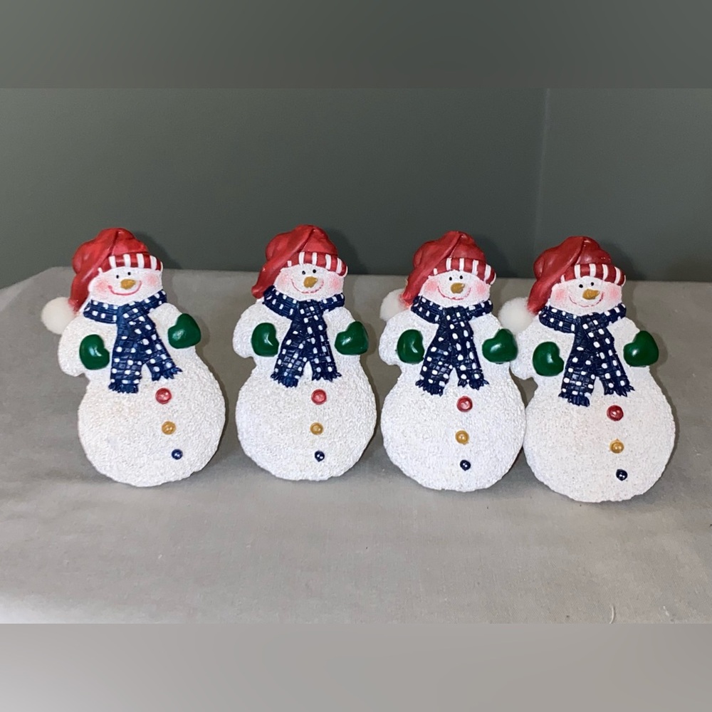 Festive Snowman Holiday Decor Napkin Rings Set of 4